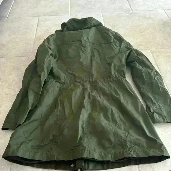 Dark Green Hoodie Raincoat Jacket - Picture 2 of 3